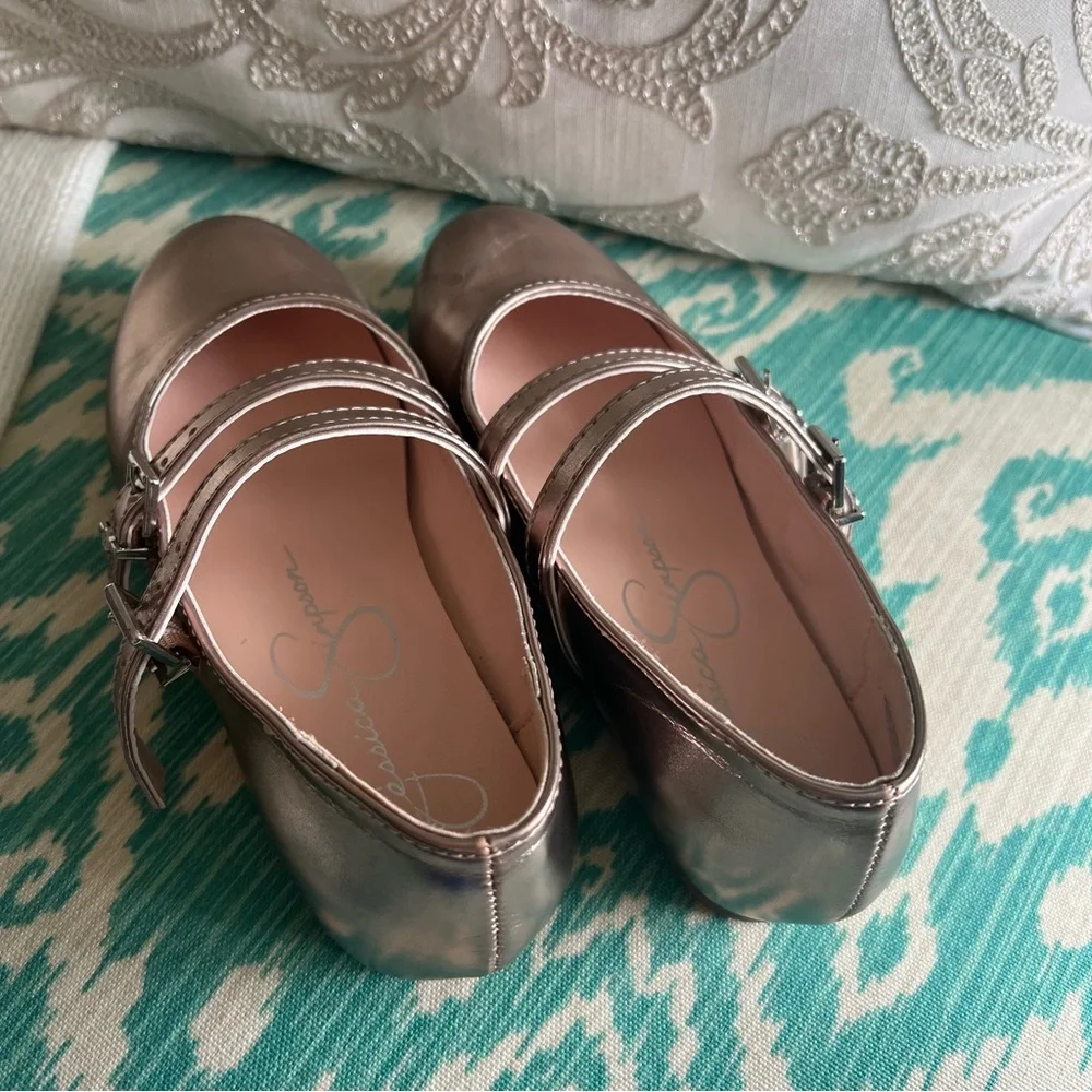 Jessica Simpson Rose Gold Mary Jane Little Girls Shoes - Picture 2 of 5